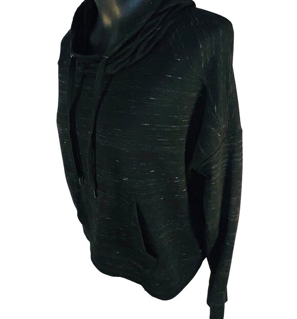American Eagle Hooded Sweatshirt Women's L Oversized Dolman 3/4 Sleeve Heathered - Picture 5 of 11